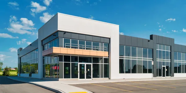 Modern commercial office building exterior representing potential space for tenants